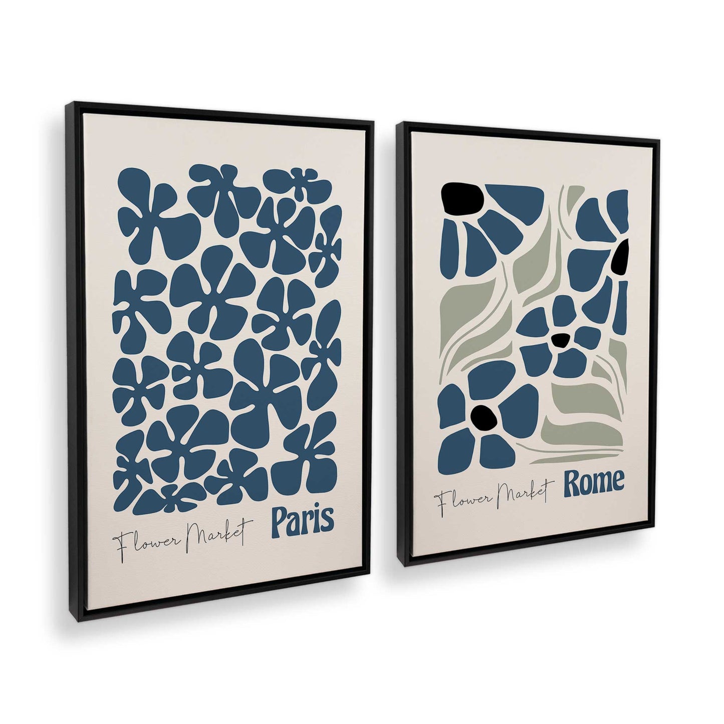 [Color:Satin Black], Picture of art in a Satin Black frame at an angle
