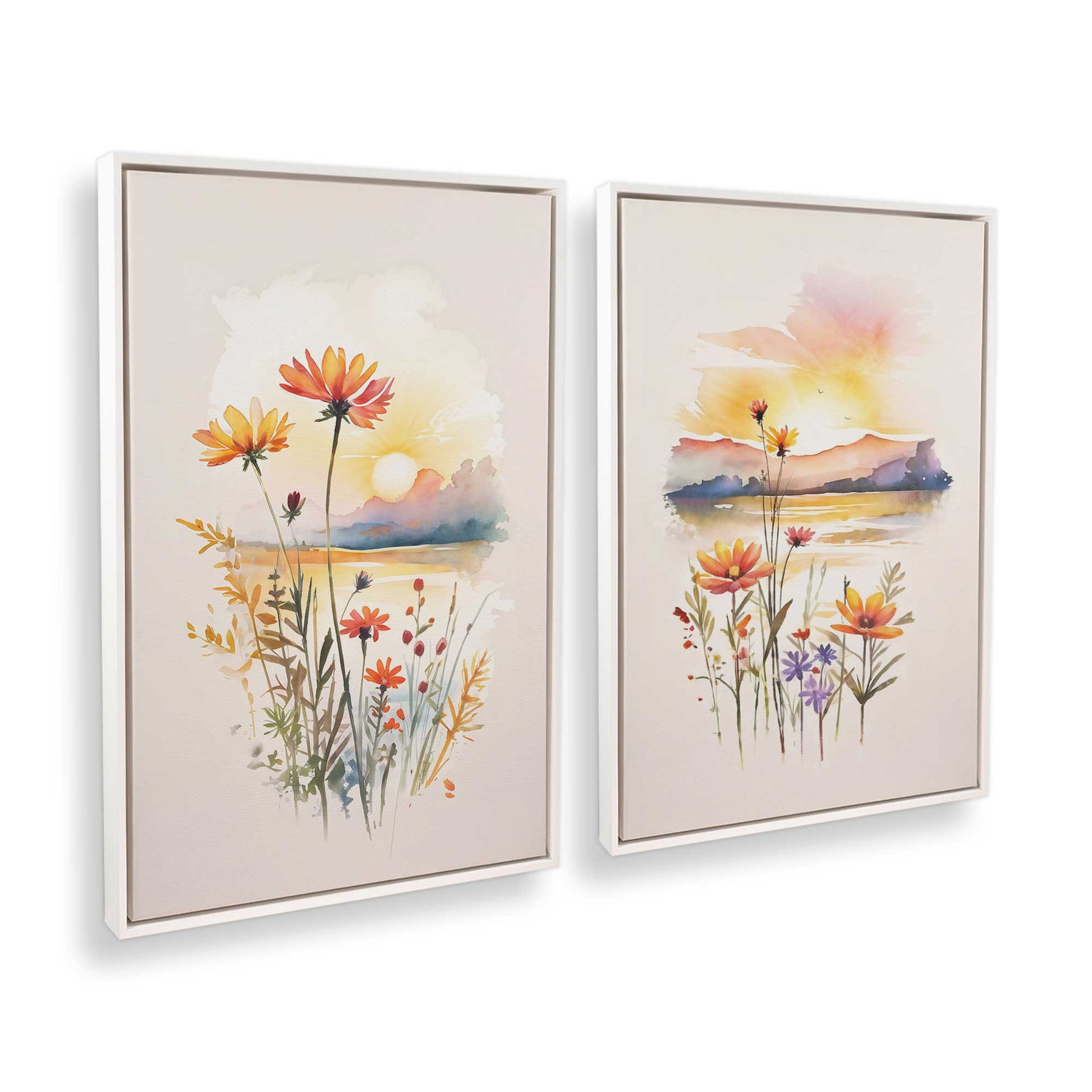 [Color:Opaque White], Picture of art in a White frame at an angle