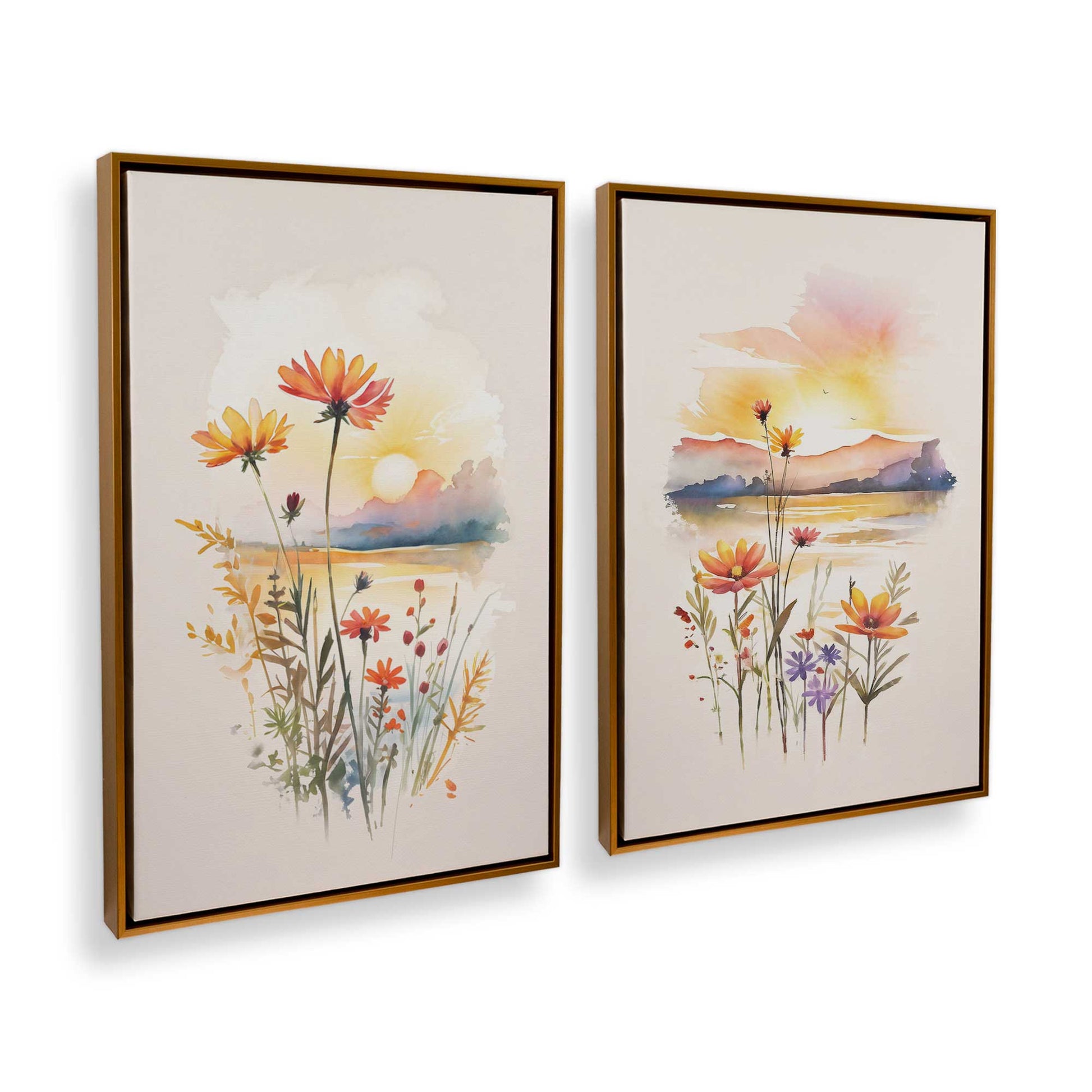 [Color:Polished Gold], Picture of art in a Polished Gold frame at an angle