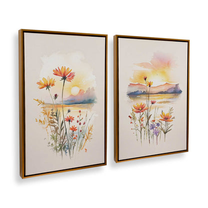 [Color:Polished Gold], Picture of art in a Polished Gold frame at an angle