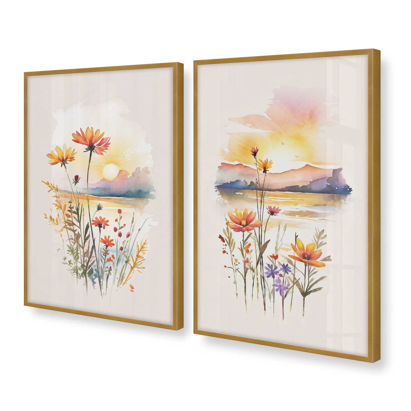 [Color:Polished Gold], Picture of art in a Polished Gold frame at an angle