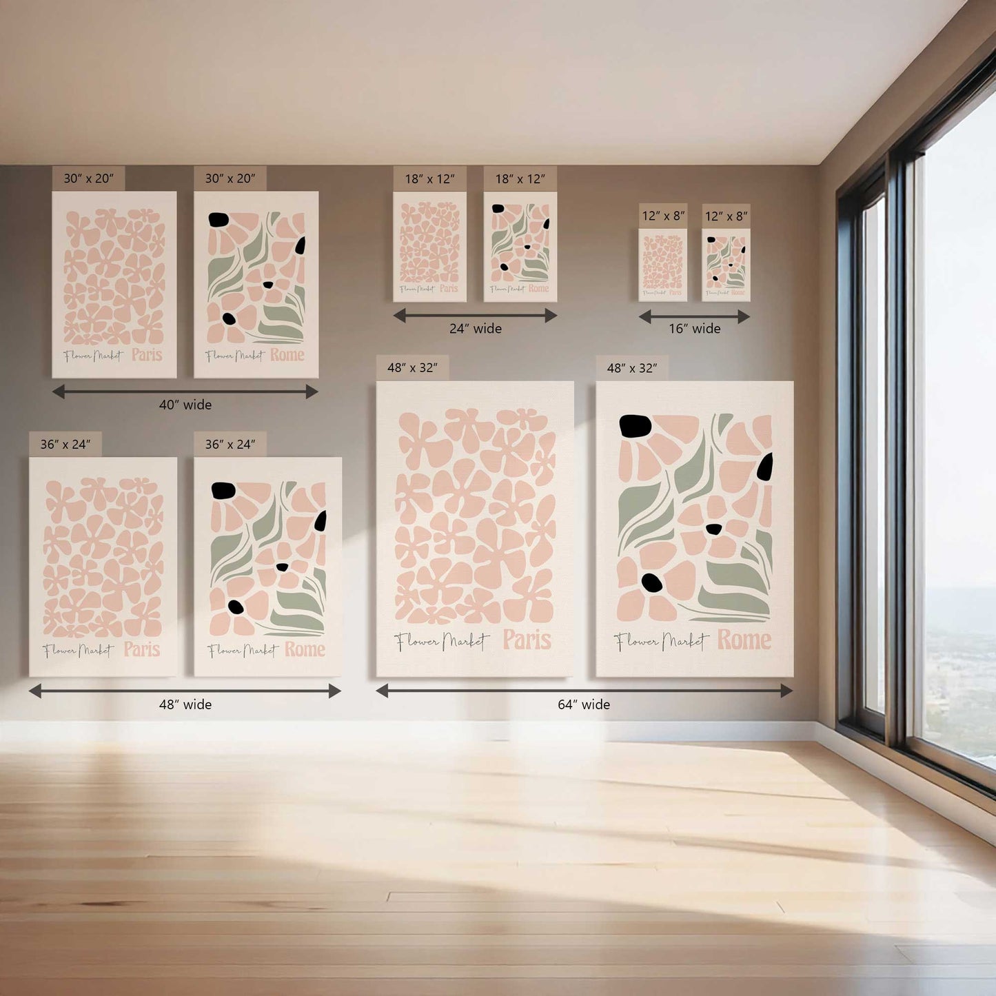 Petals of Europe, Set of 2 Canvas Prints