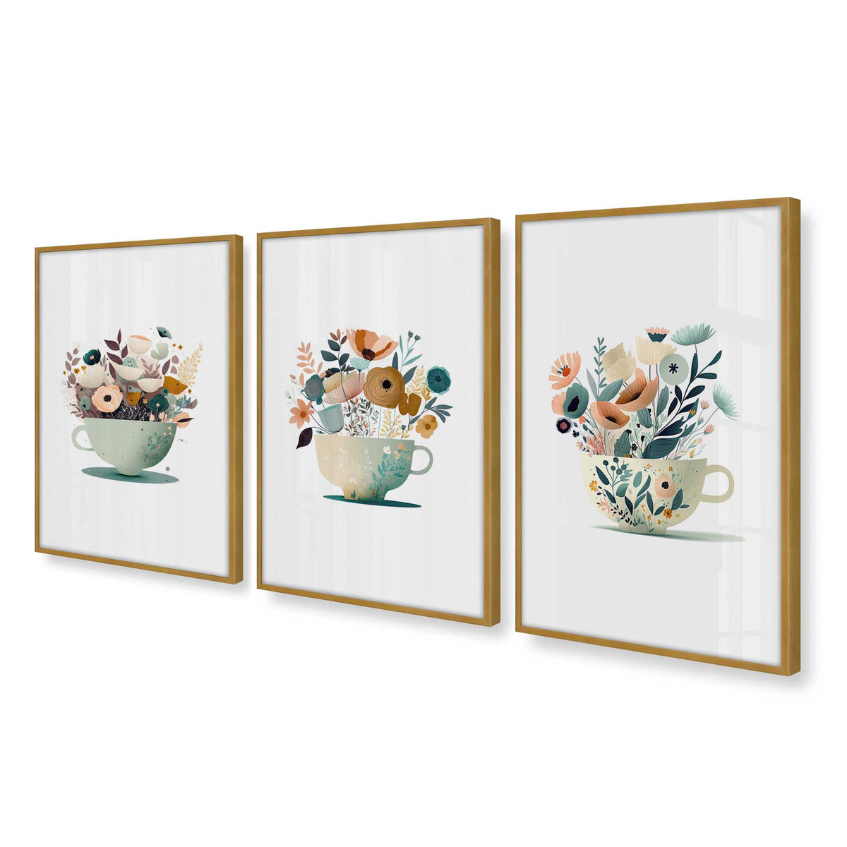 [Color:Polished Gold], Picture of art in a Polished Gold frame at an angle