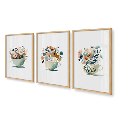 [Color:American Maple], Picture of art in a American Maple frame at an angle