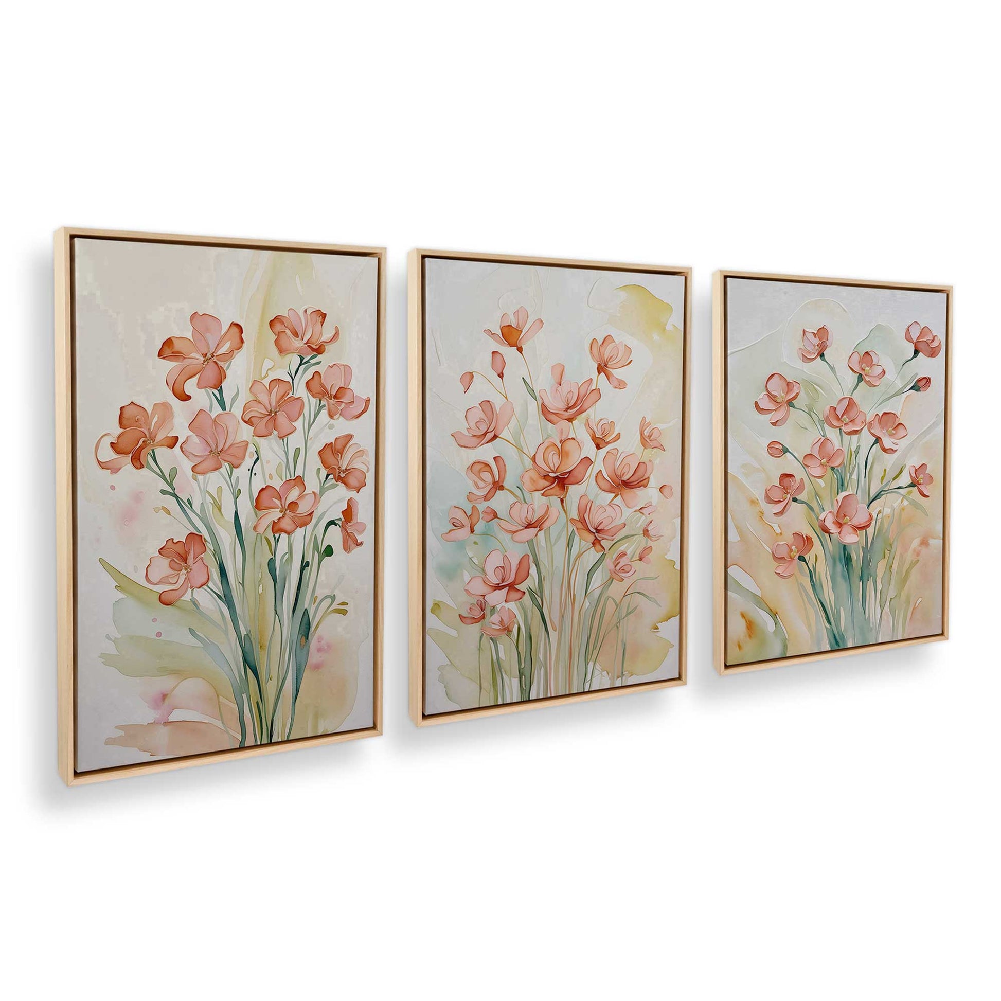 [Color:American Maple], Picture of art in a American Maple frame at an angle