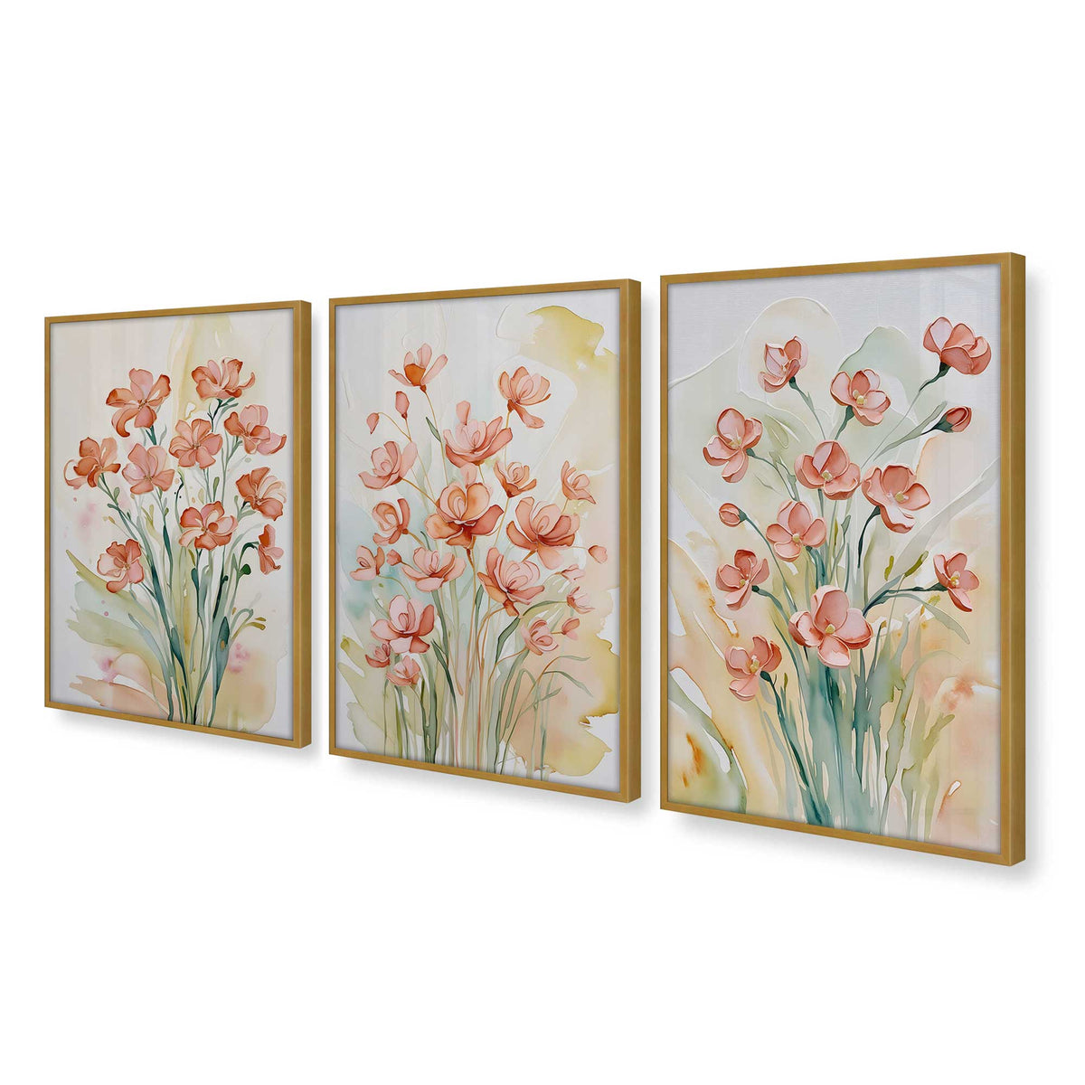 [Color:Polished Gold], Picture of art in a Polished Gold frame at an angle