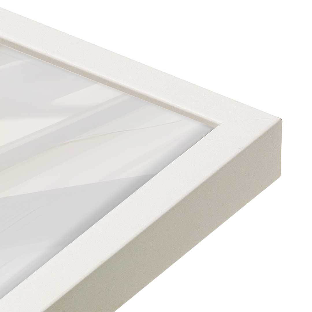 [Color:Opaque White], Picture of art in an Opaque White frame of the corner