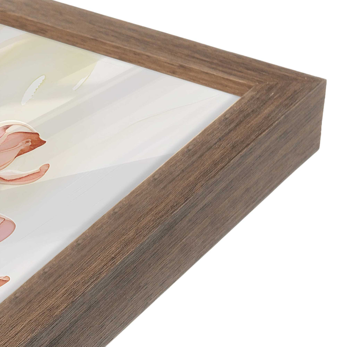 [Color:Walnut], Picture of art in a Walnut frame of the corner