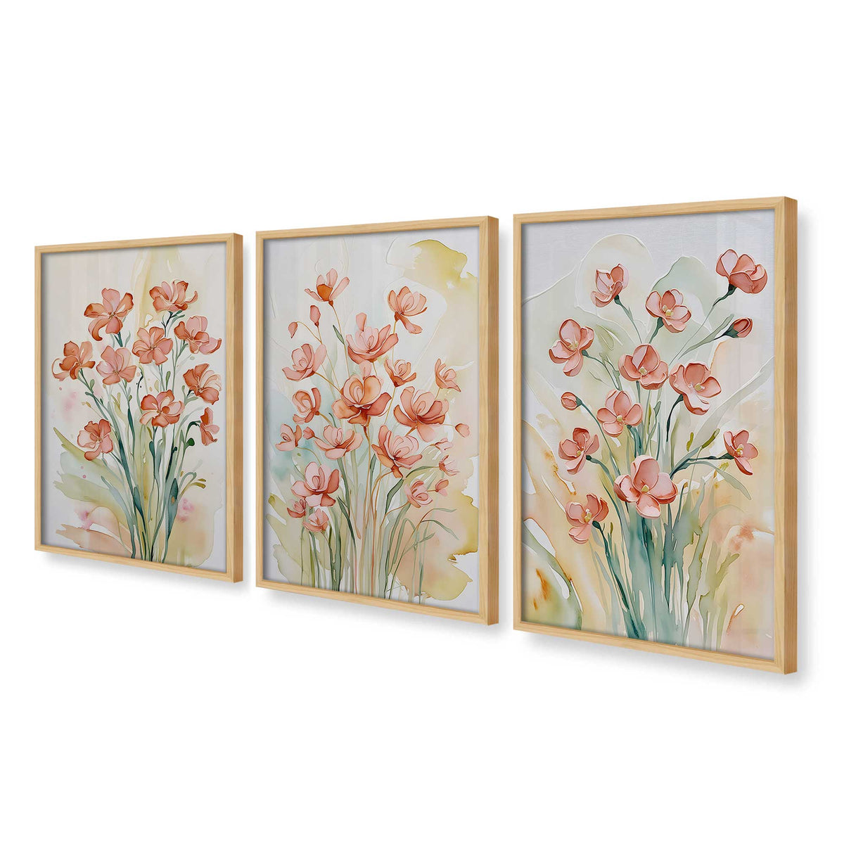 [Color:American Maple], Picture of art in a American Maple frame at an angle