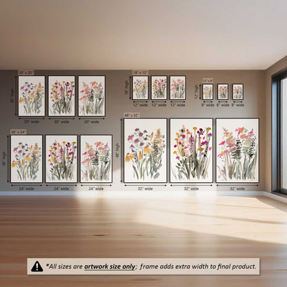Pinky Meadow Pops, Set of 3 Canvas Prints