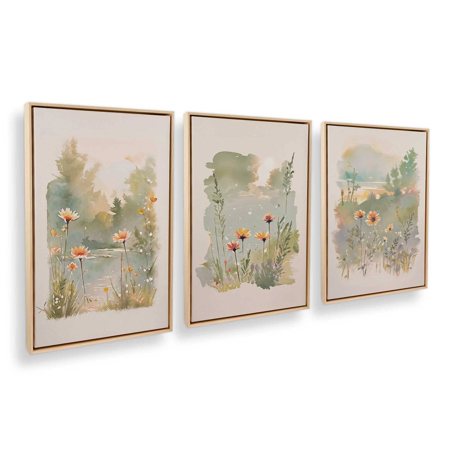 [Color:American Maple], Picture of art in an American Maple frame at an angle