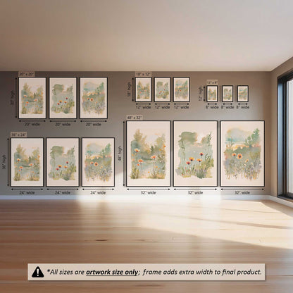 Sunny Flower Days, Set of 3 Canvas Prints