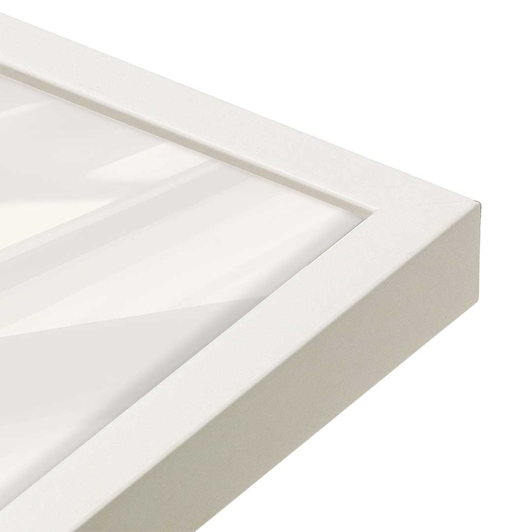 [Color:Opaque White], Picture of art in an Opaque White frame of the corner