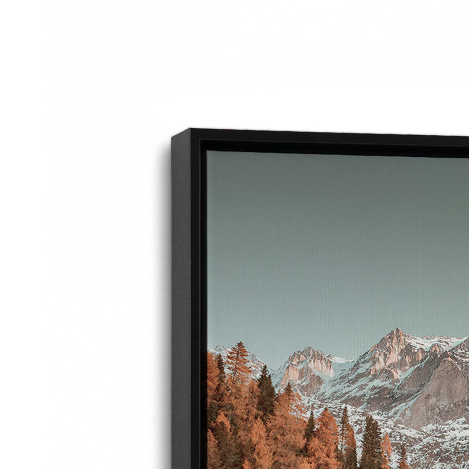 [Color:Satin Black], Picture of art in a Satin Black frame at an angle