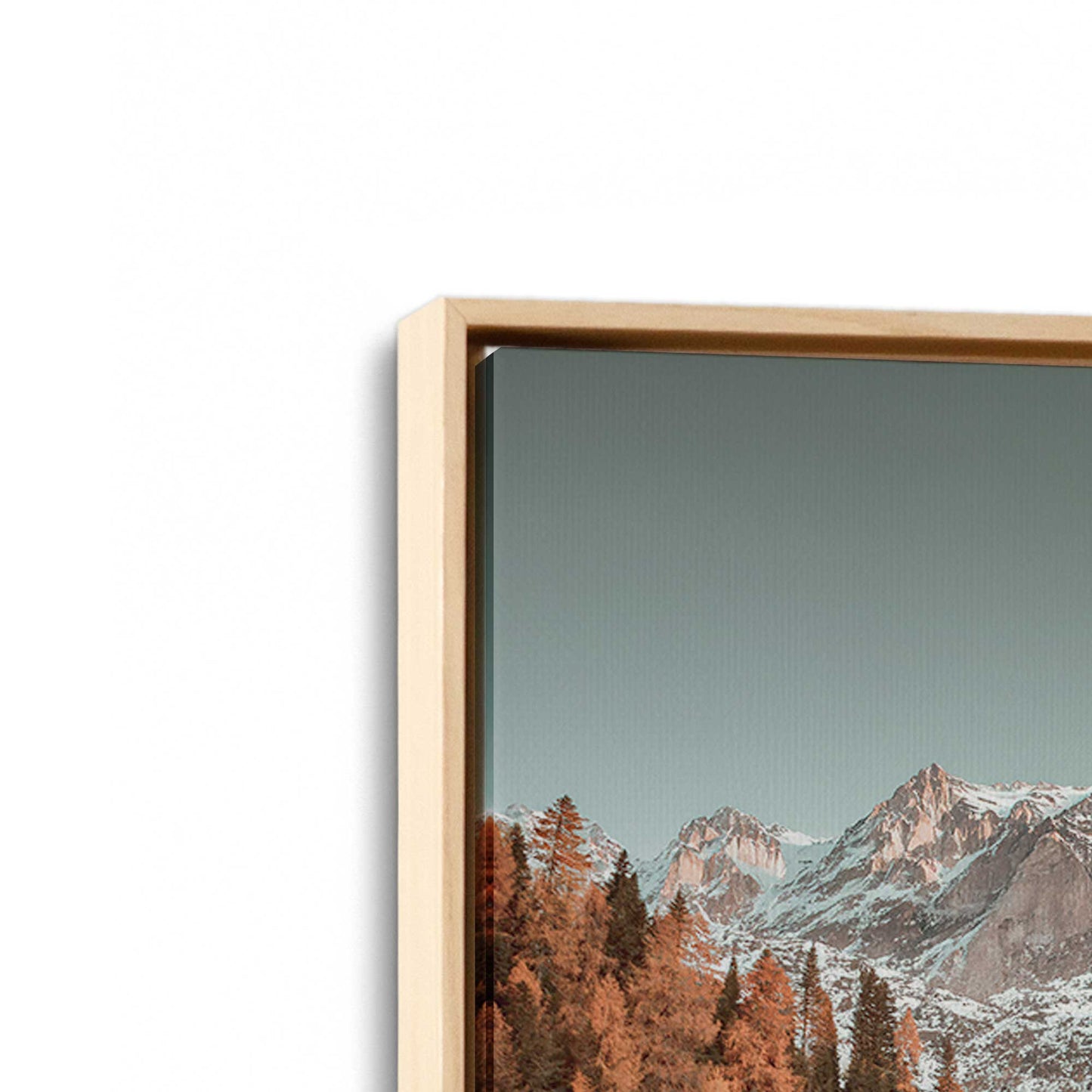 [Color:American Maple], Picture of art in a American Maple frame at an angle