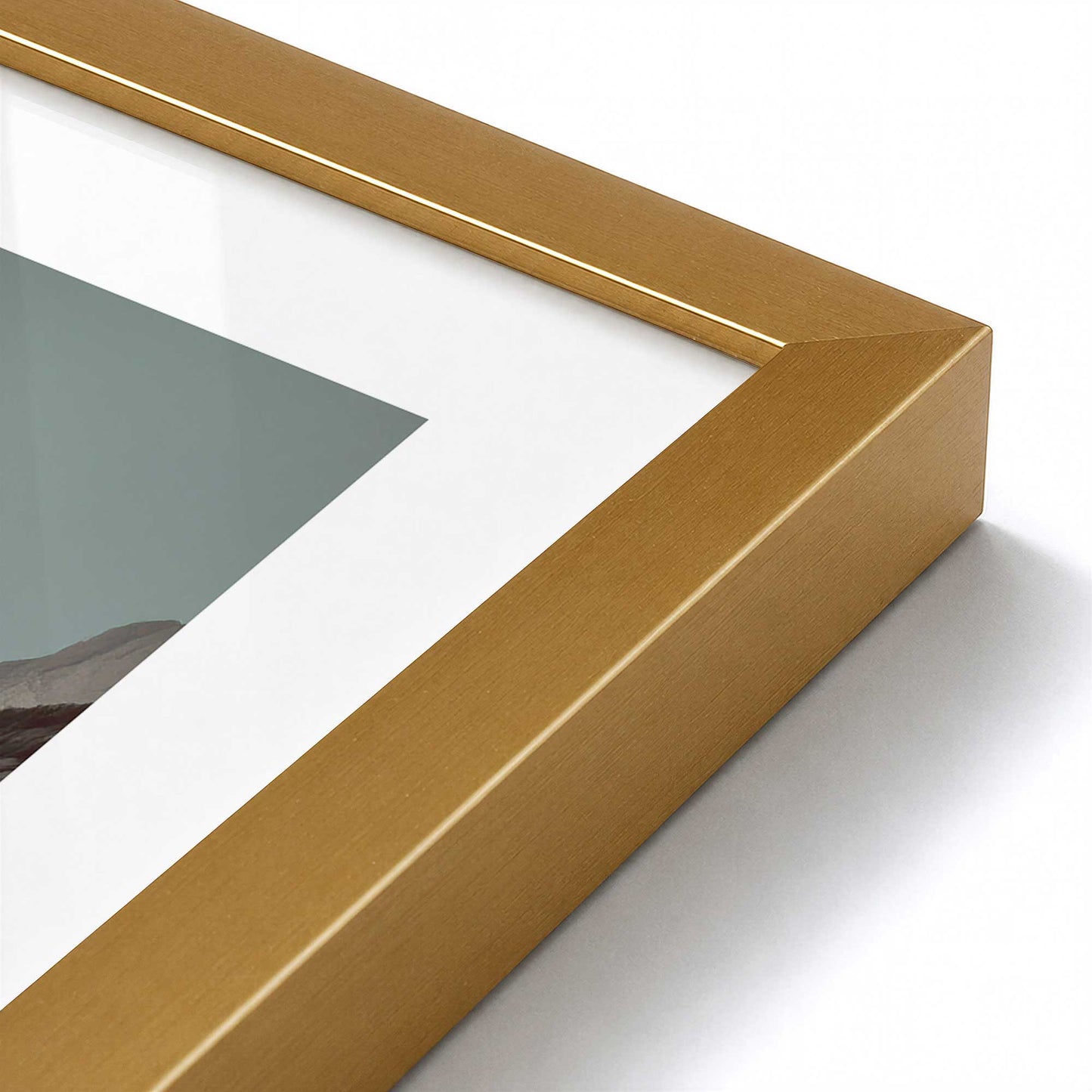 [Color:Polished Gold], Picture of art in a Polished Gold frame at an angle