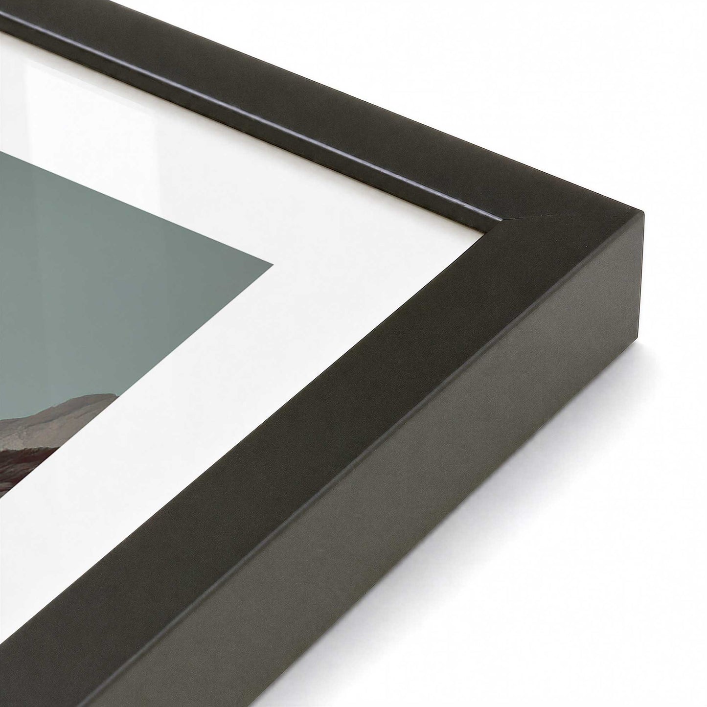 [Color:Satin Black], Picture of art in a Satin Black frame at an angle