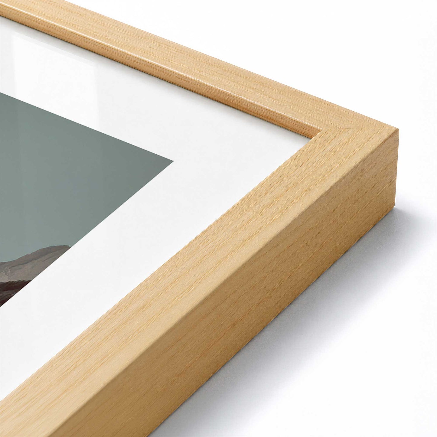 [Color:American Maple], Picture of art in a American Maple frame at an angle