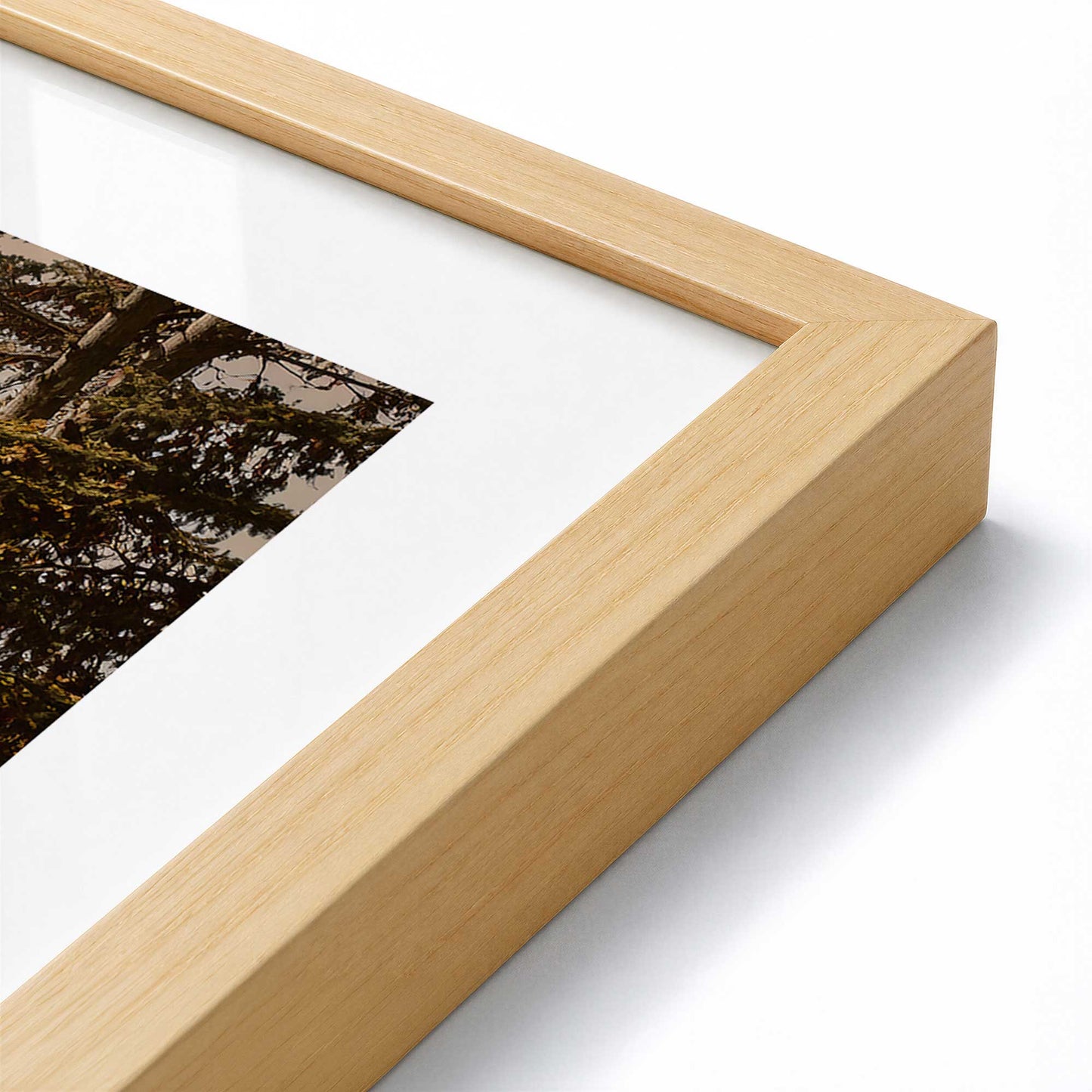 [Color:American Maple], Picture of art in a Polished Chrome frame at an angle