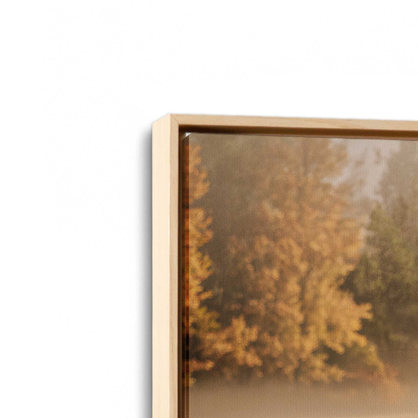 [Color:American Maple], Picture of art in a American Maple frame at an angle