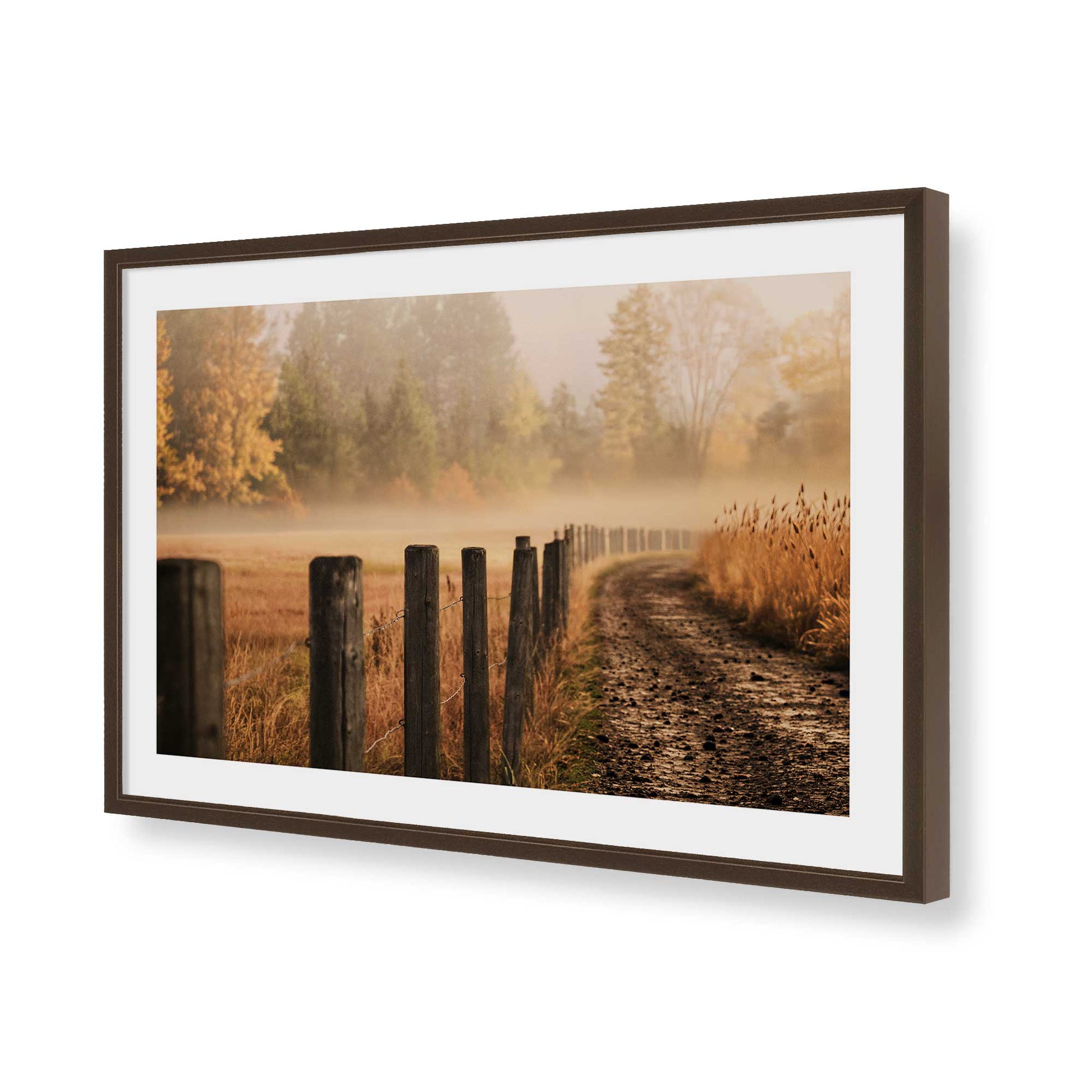 [Color:Belvinder Brown], Picture of art in a Polished Chrome frame of the corner