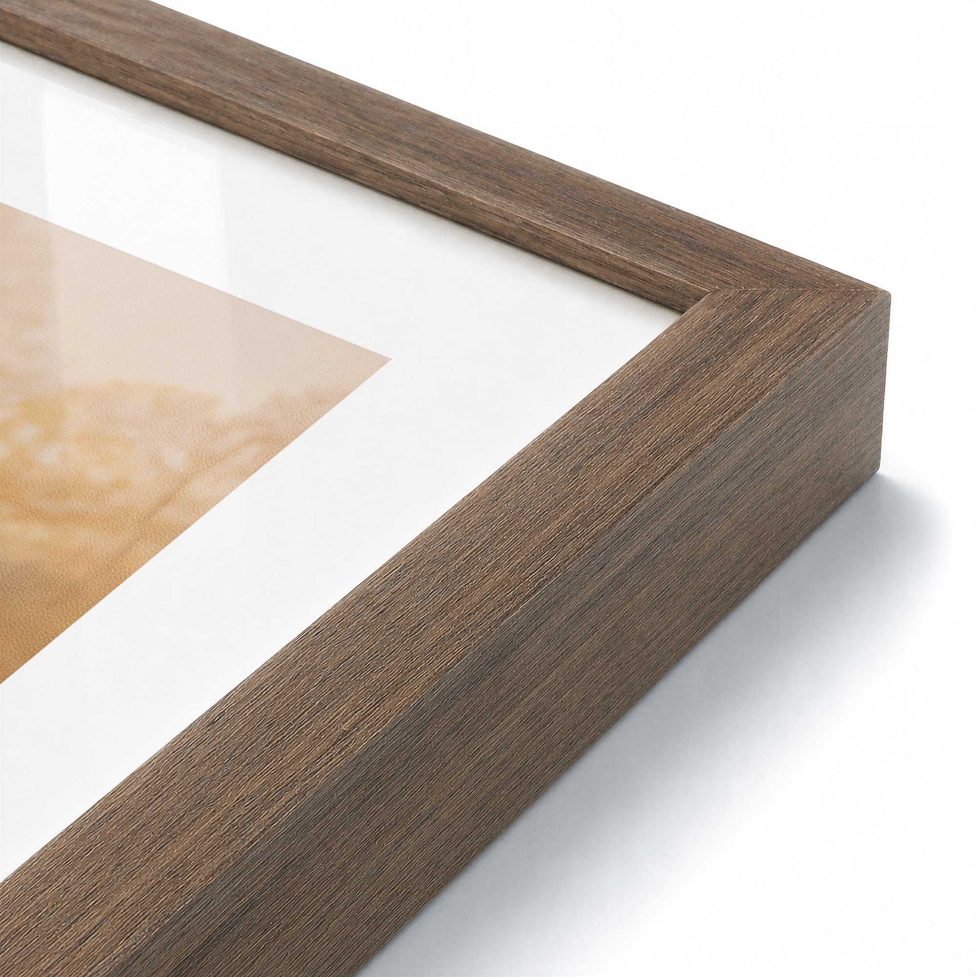 [Color:Walnut], Picture of art in a Polished Chrome frame at an angle
