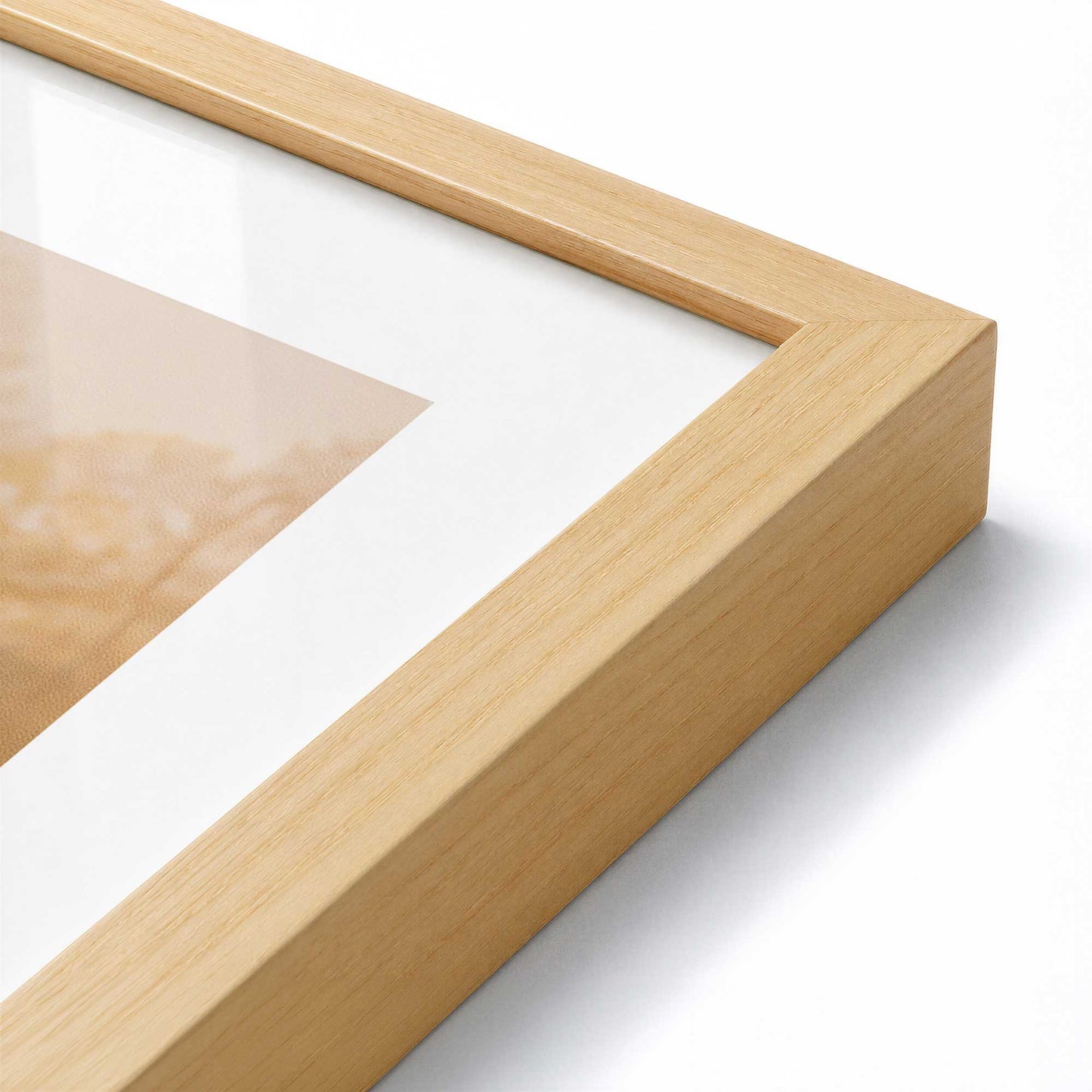 [Color:American Maple], Picture of art in a Polished Chrome frame at an angle