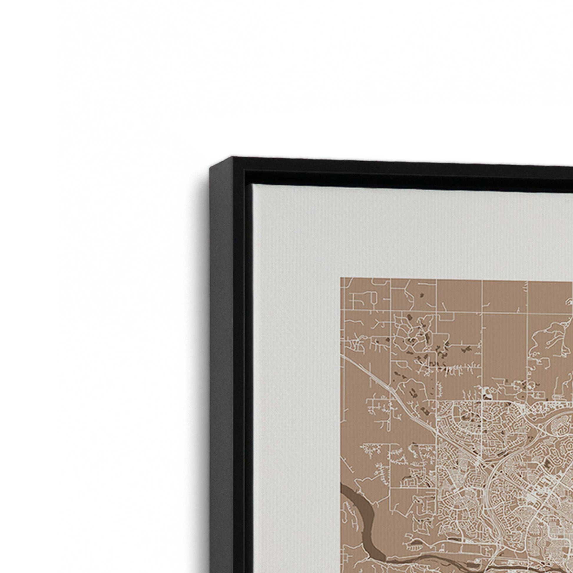 [Color:Satin Black], Picture of art in a Satin Black frame at an angle