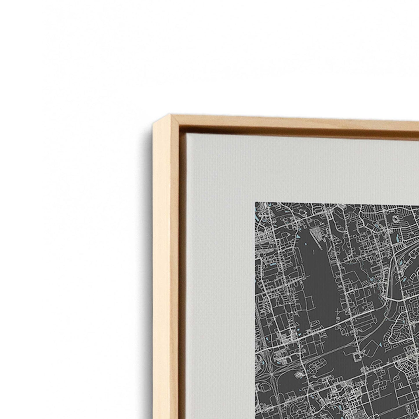 [Color:American Maple], Picture of art in a American Maple frame at an angle