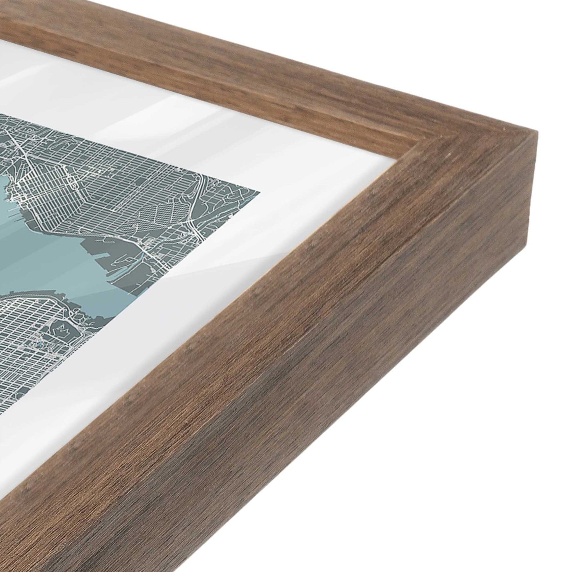 [Color:Walnut], Picture of art in a Walnut frame at an angle