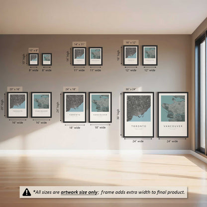 Vancouver & Toronto City Grids Set of 2 Art Prints