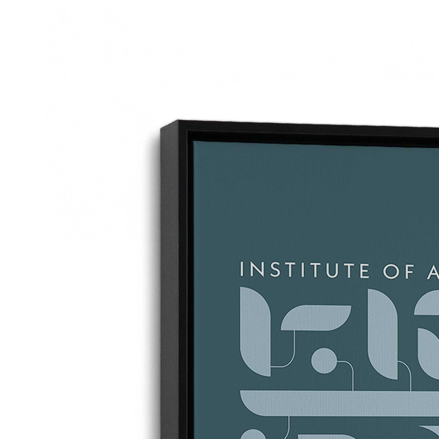 [Color:Satin Black], Picture of art in a Satin Black frame at an angle