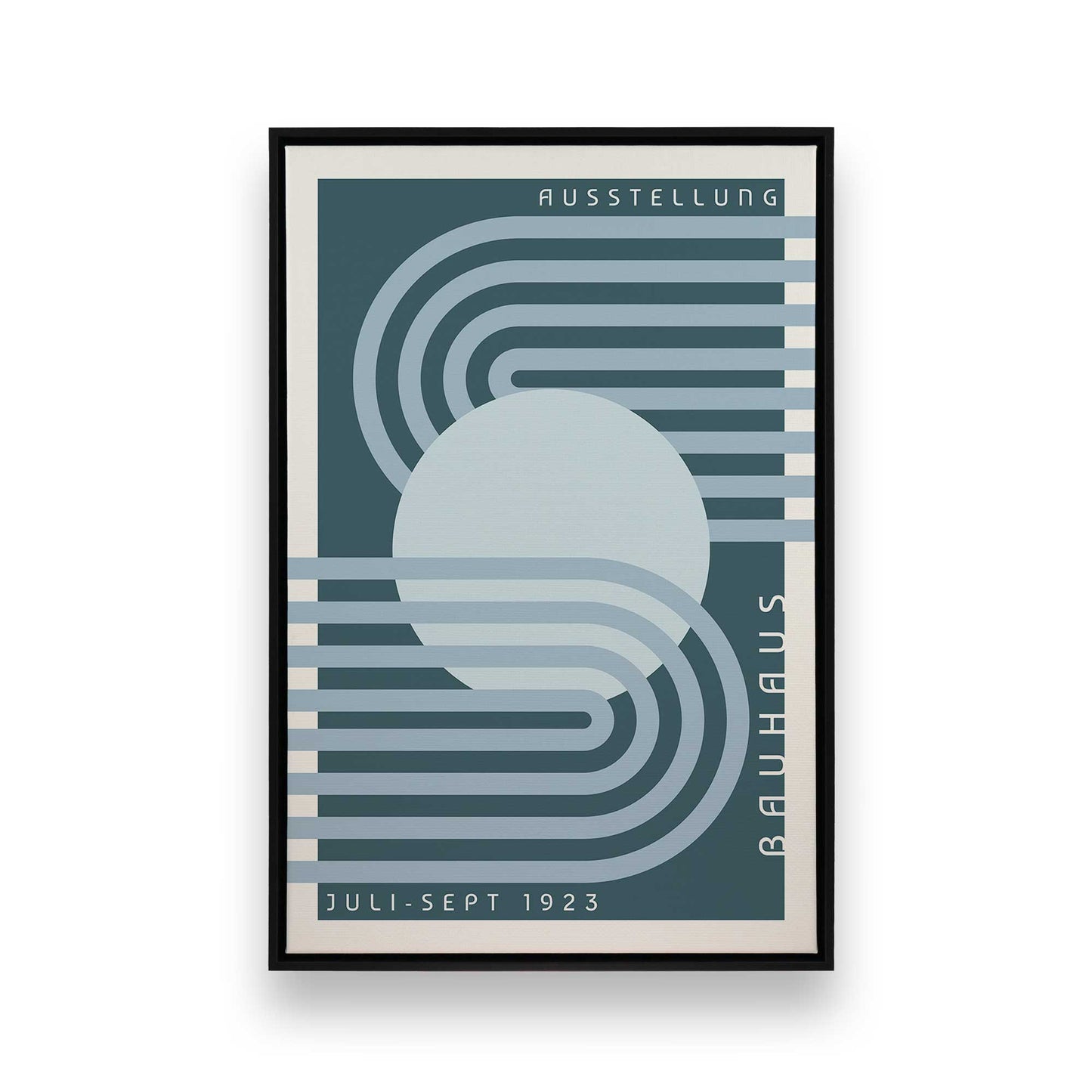 Blue Bauhaus Trio, Set of 3 Canvas Prints