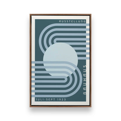 Blue Bauhaus Trio, Set of 3 Canvas Prints