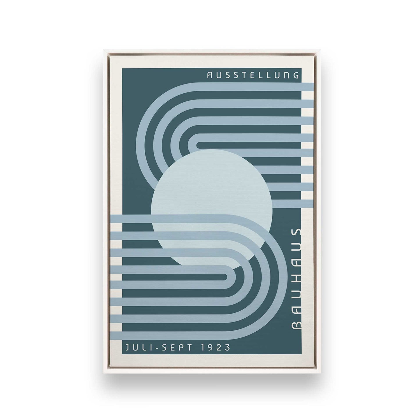 Blue Bauhaus Trio, Set of 3 Canvas Prints