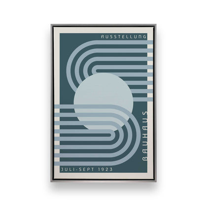 Blue Bauhaus Trio, Set of 3 Canvas Prints