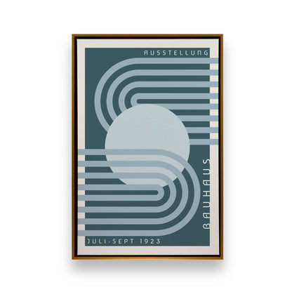 Blue Bauhaus Trio, Set of 3 Canvas Prints