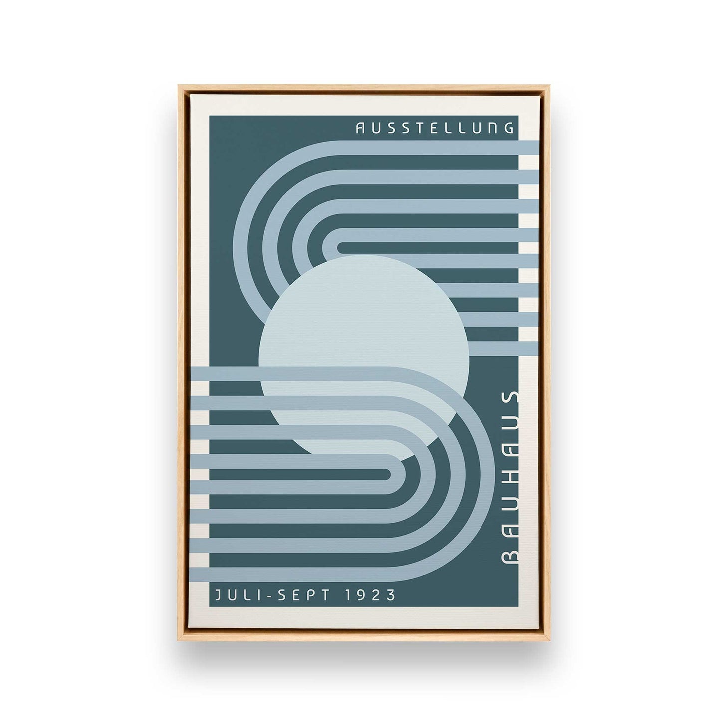 Blue Bauhaus Trio, Set of 3 Canvas Prints