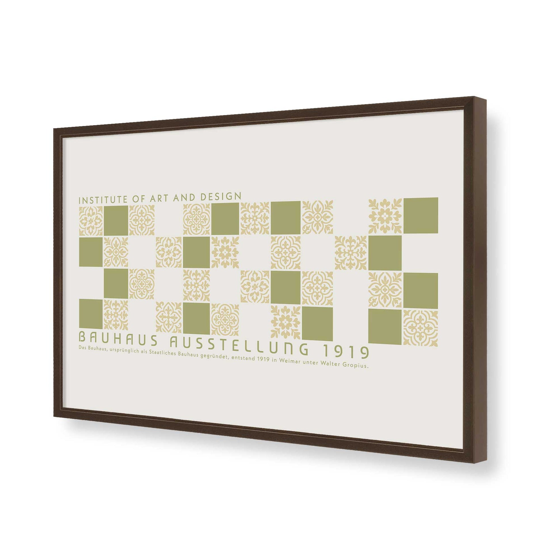 [Color:Brown], Picture of art in a Brown frame of the corner