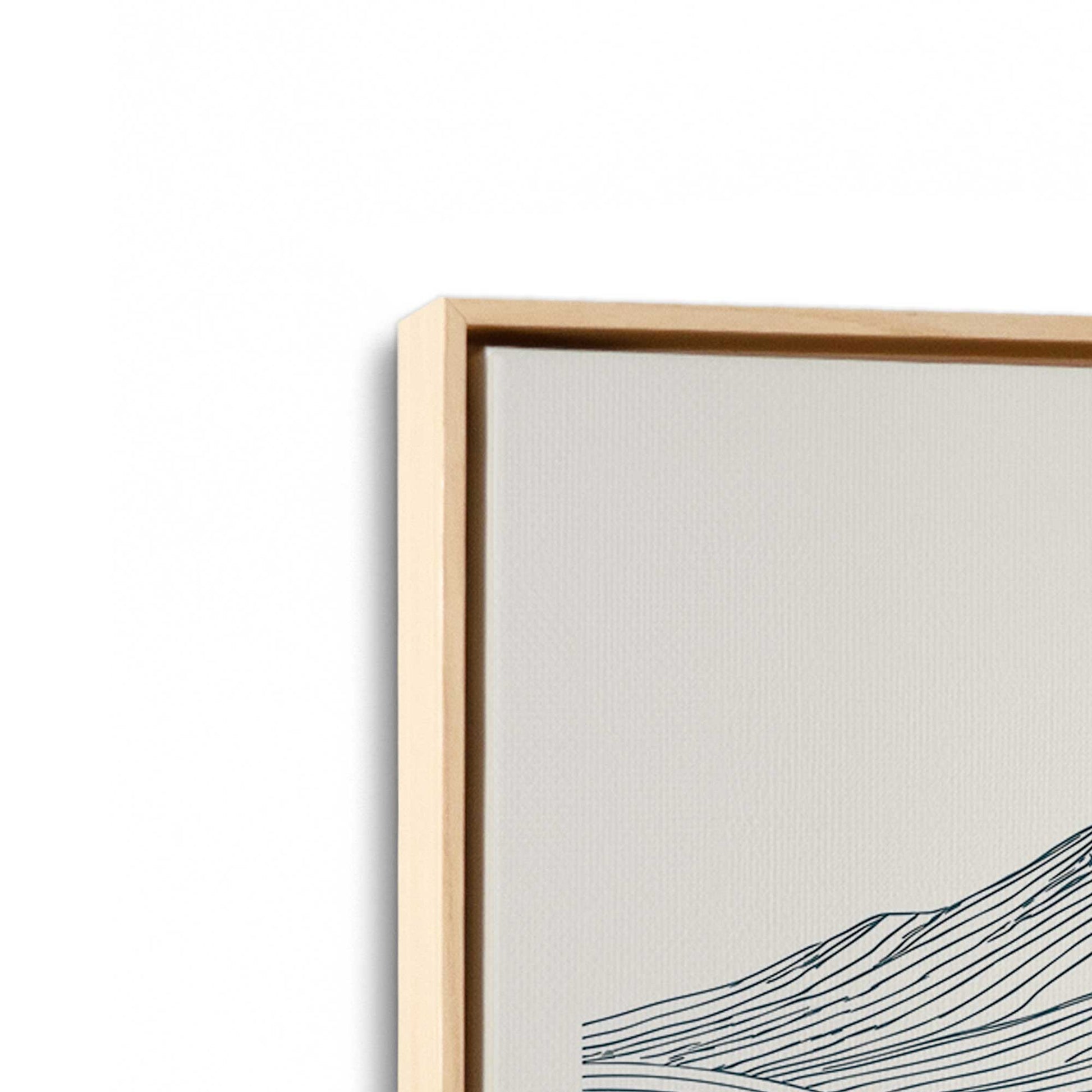 [Color:American Maple], Picture of art in a American Maple frame at an angle