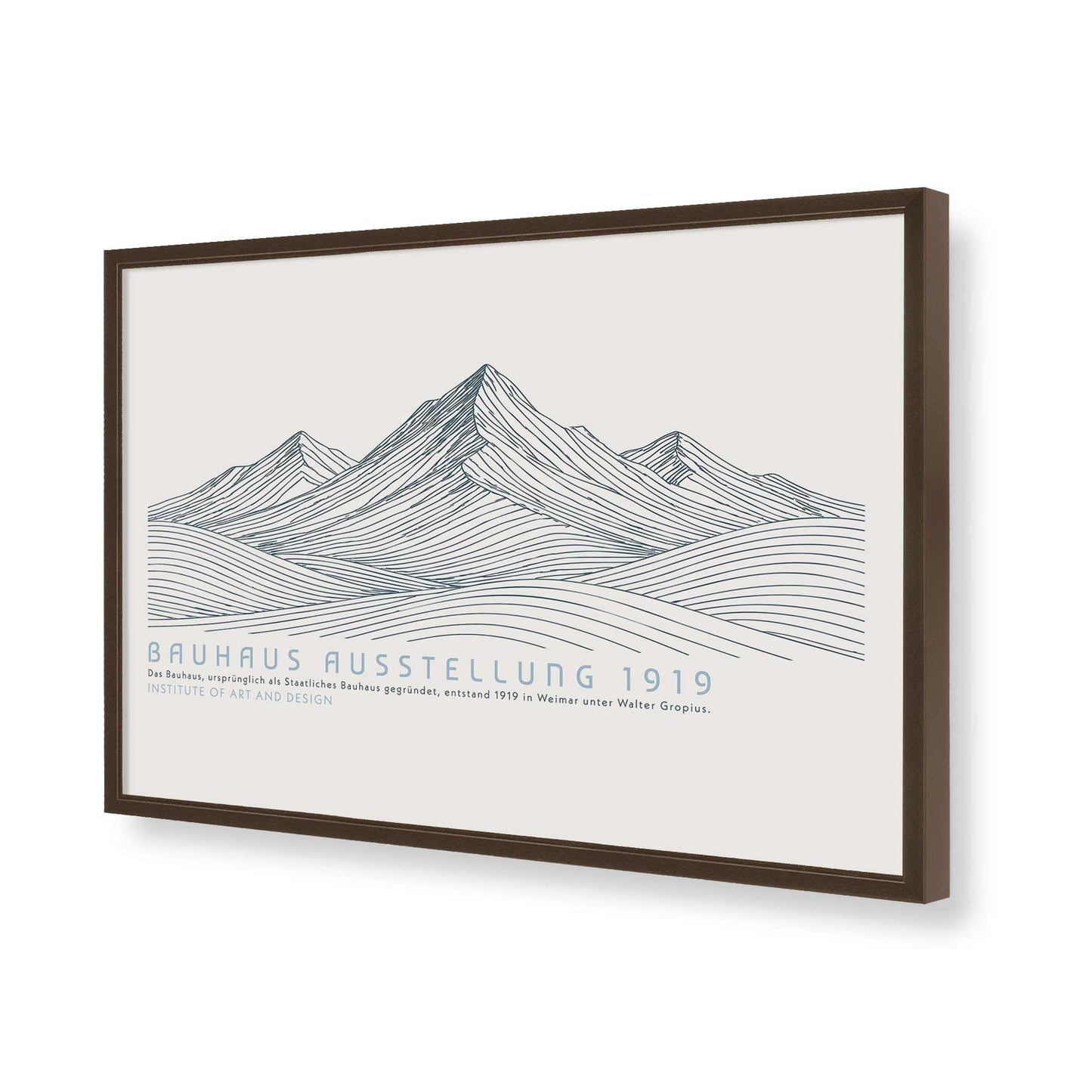 [Color:Brown], Picture of art in a Brown frame of the corner