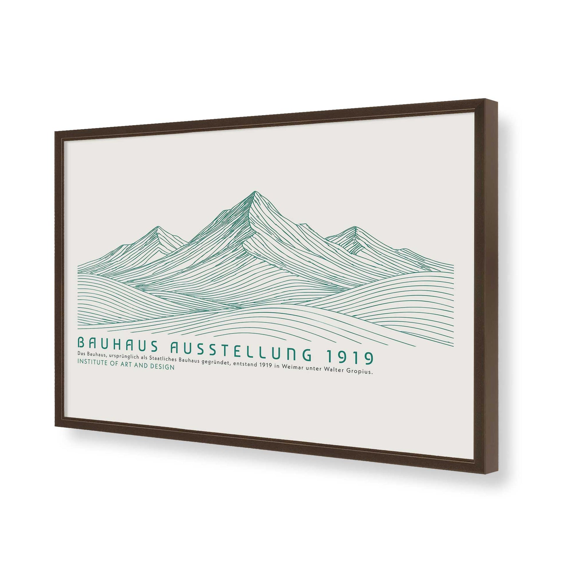 [Color:Brown], Picture of art in a Brown frame of the corner