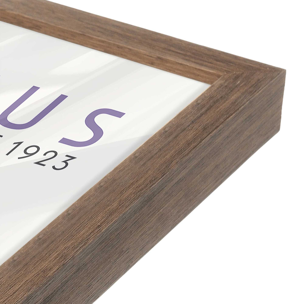 [Color:Walnut], Picture of art in a Walnut frame of the corner