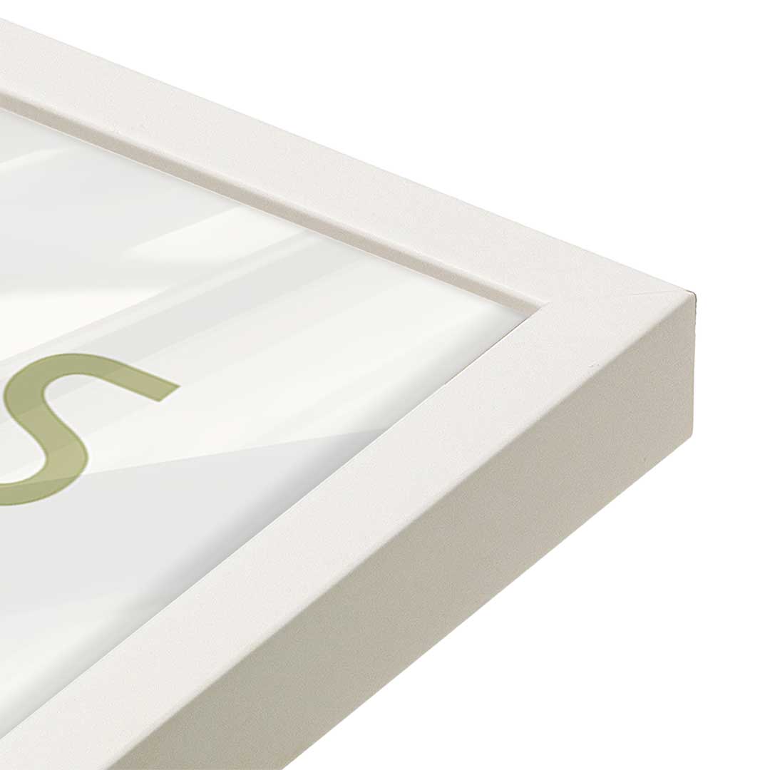 [Color:Opaque White], Picture of art in an Opaque White frame of the corner