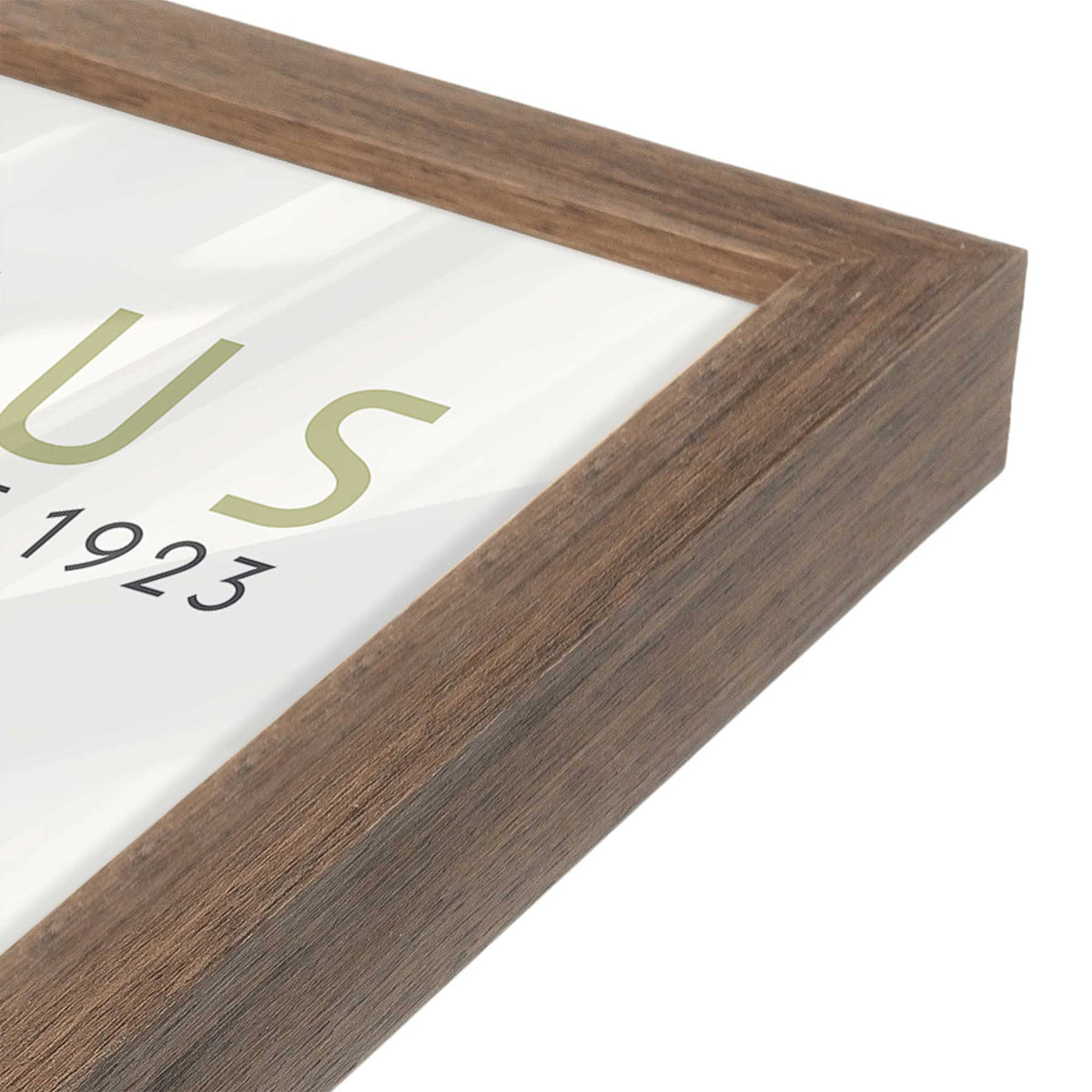 [Color:Walnut], Picture of art in a Walnut frame of the corner