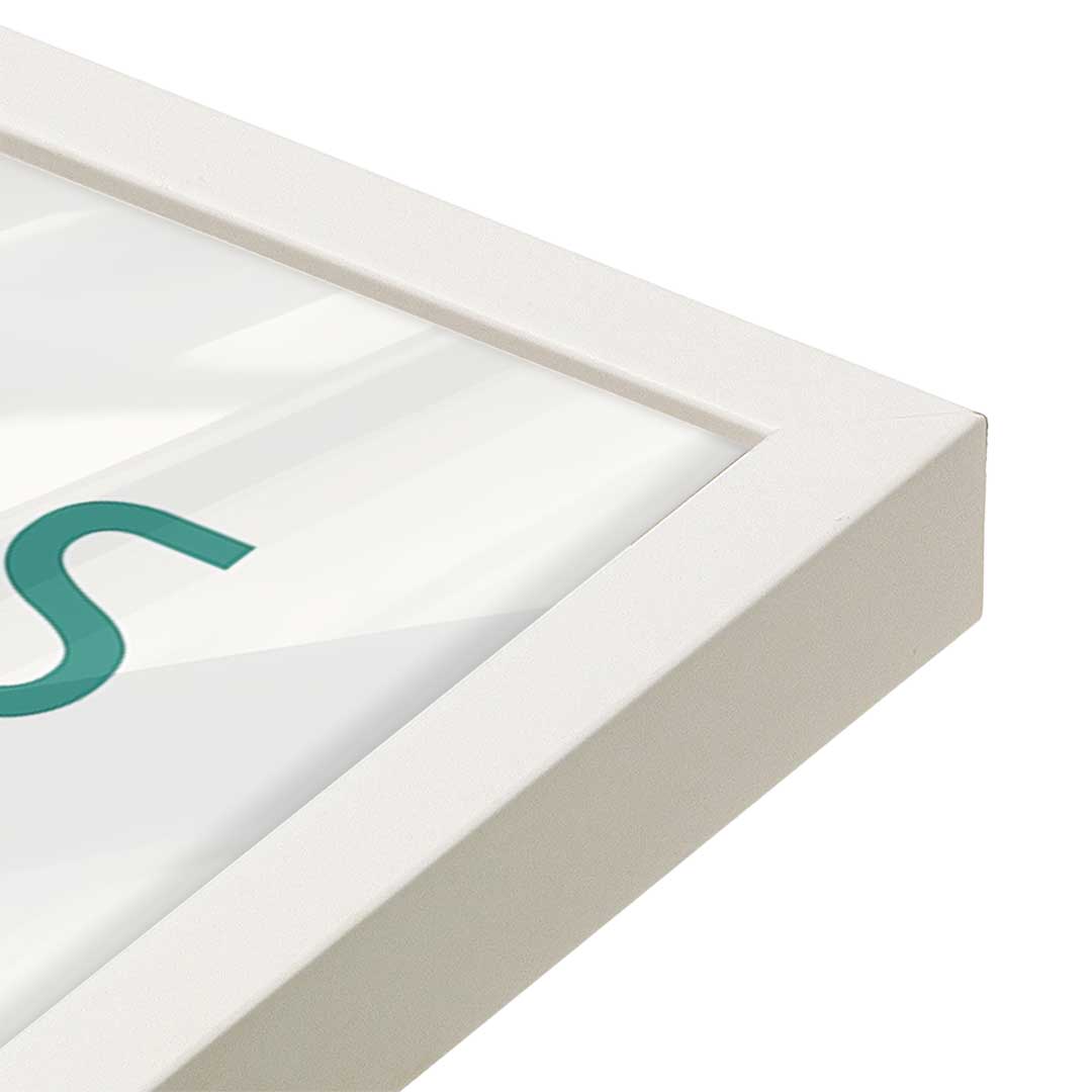 [Color:Opaque White], Picture of art in a Opaque White frame of the corner