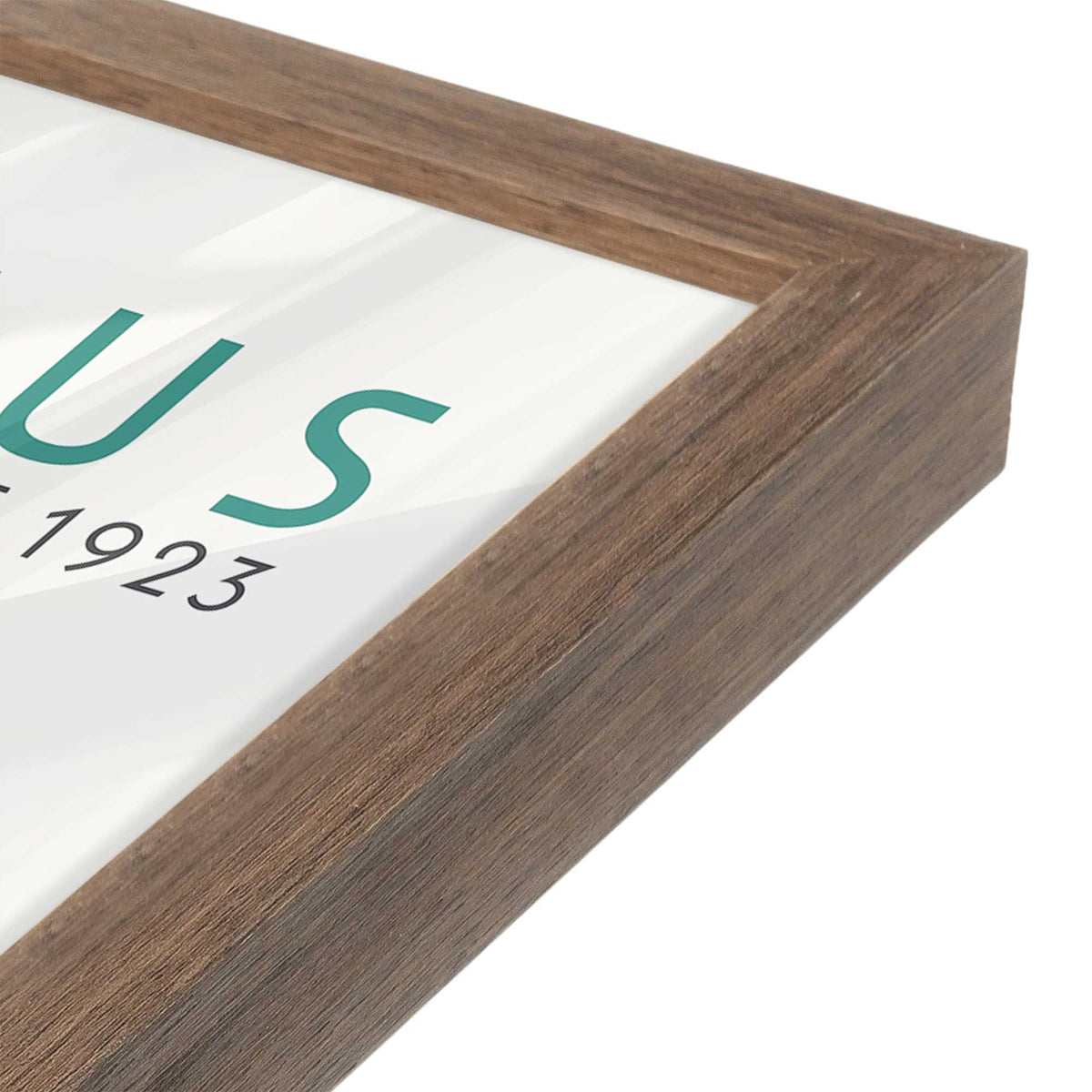 [Color:Walnut], Picture of art in a Walnut frame of the corner
