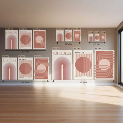 Retro Bauhaus Trio, Set of 3 Canvas Prints
