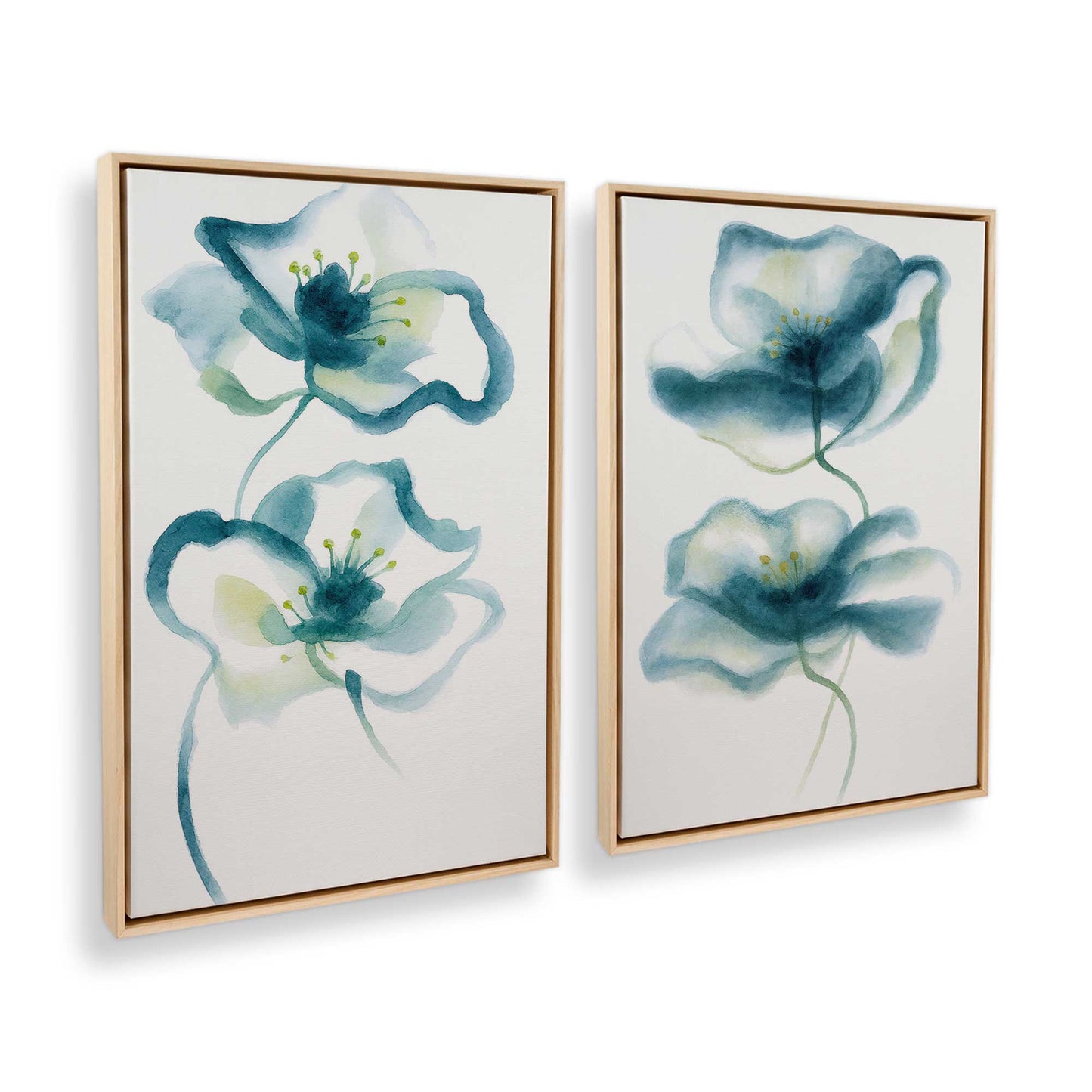 [Color:American Maple], Picture of art in a American Maple frame at an angle