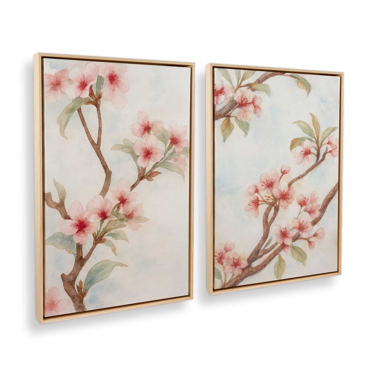 [Color:American Maple], Picture of art in a American Maple frame at an angle
